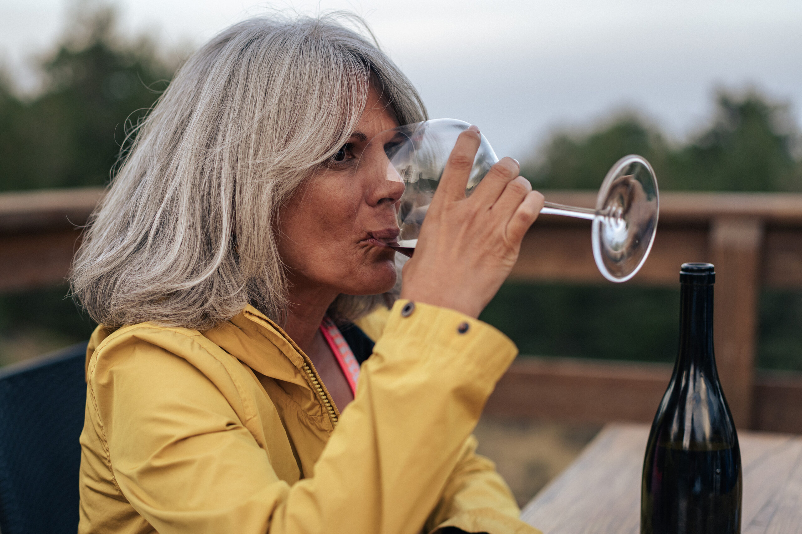 my wife drinks a bottle of wine a night