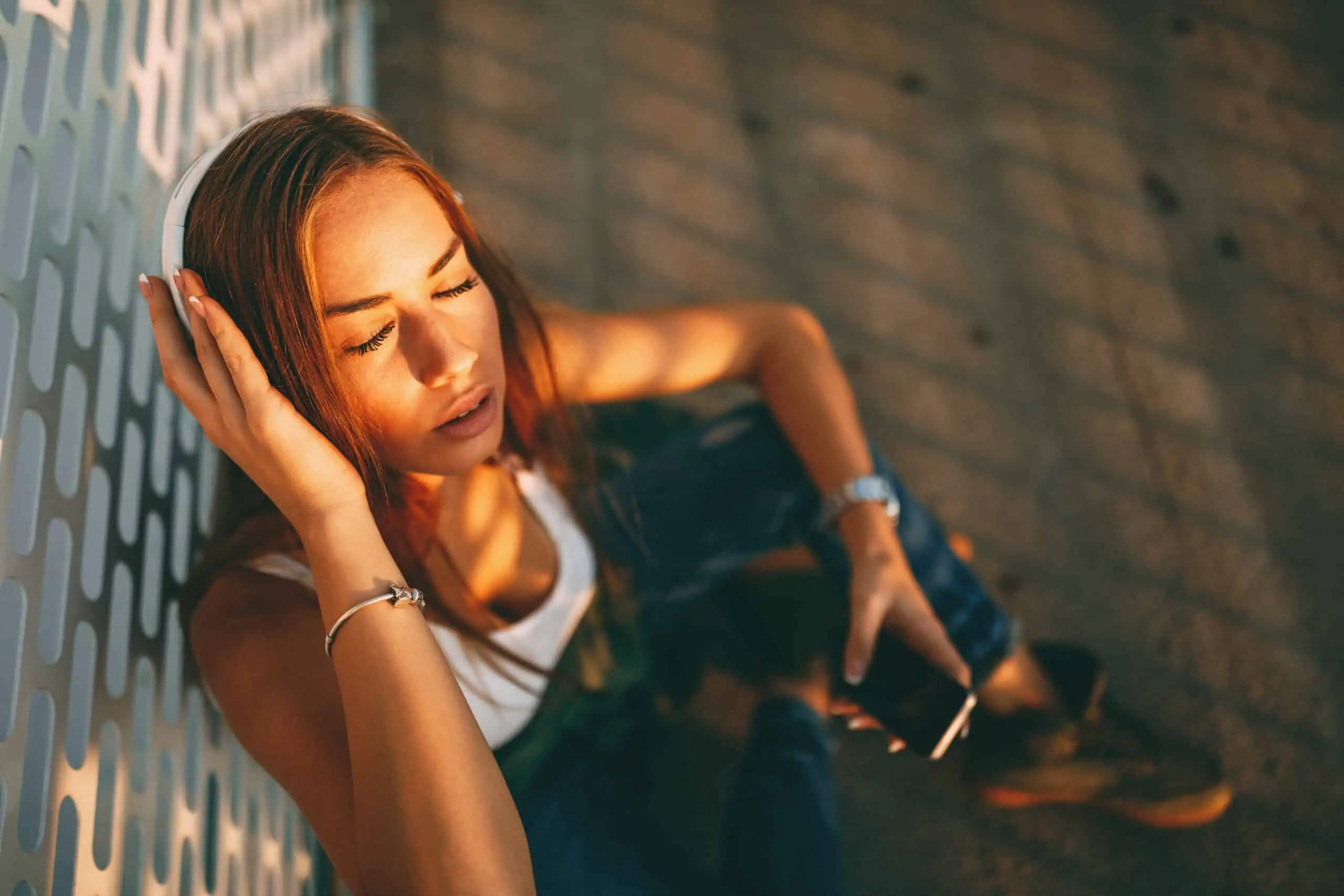 Young Woman Calming Herself
